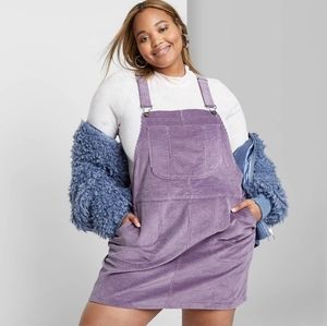 PLUS SIZE SLEEVELESS CORDUROY MINI DRESS